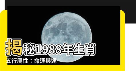 1988生肖|【1988 什麼龍】1988 年五行屬什麼龍？你的命運、姻緣等你來解。